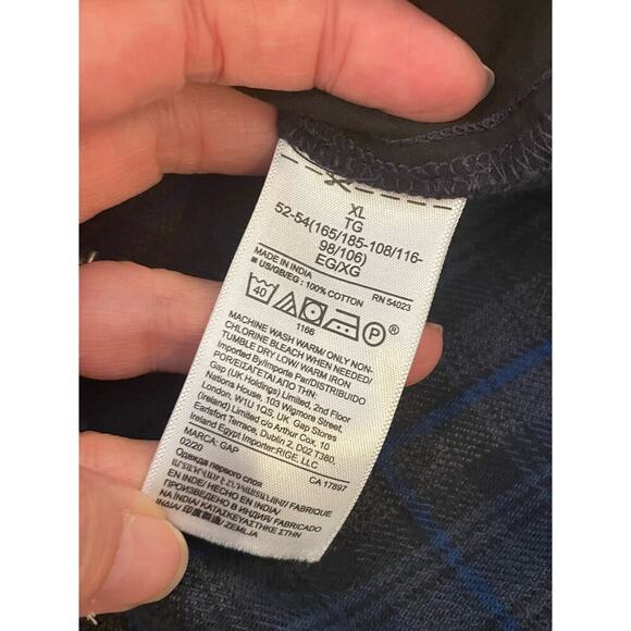 GAP Navy Plaid Flannel Jacket Shirt Men's size XL - Picture 6 of 10